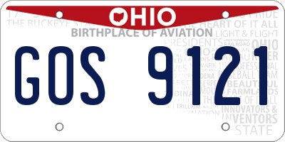 OH license plate GOS9121