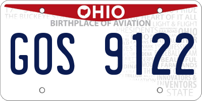 OH license plate GOS9122
