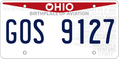 OH license plate GOS9127