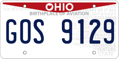 OH license plate GOS9129