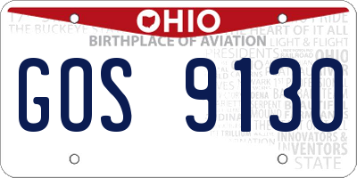 OH license plate GOS9130