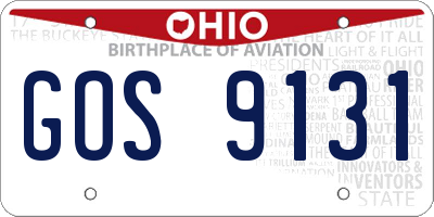 OH license plate GOS9131