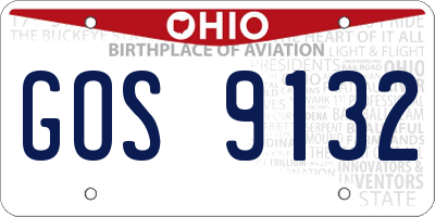 OH license plate GOS9132