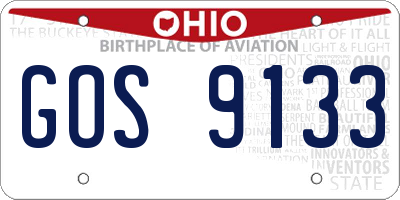 OH license plate GOS9133