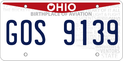 OH license plate GOS9139
