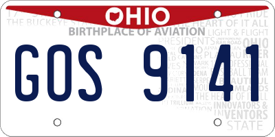 OH license plate GOS9141