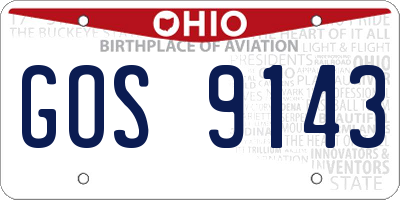 OH license plate GOS9143