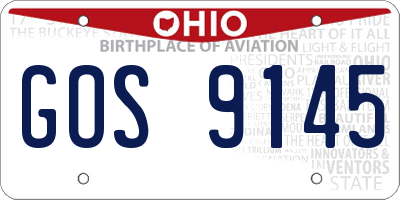 OH license plate GOS9145