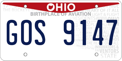 OH license plate GOS9147