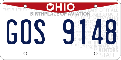 OH license plate GOS9148