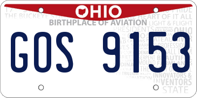 OH license plate GOS9153