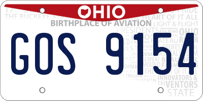 OH license plate GOS9154