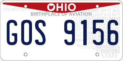 OH license plate GOS9156