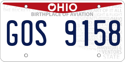 OH license plate GOS9158