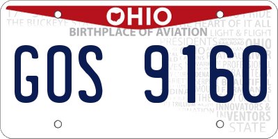 OH license plate GOS9160