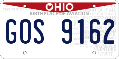 OH license plate GOS9162