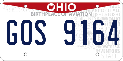 OH license plate GOS9164