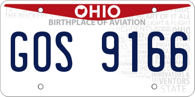 OH license plate GOS9166