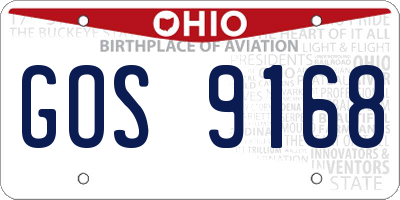 OH license plate GOS9168