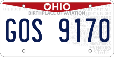 OH license plate GOS9170