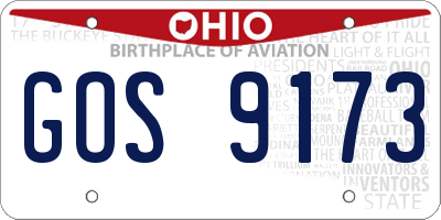 OH license plate GOS9173