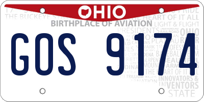 OH license plate GOS9174