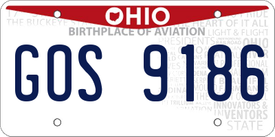 OH license plate GOS9186