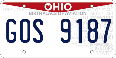 OH license plate GOS9187