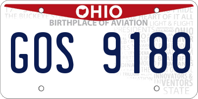 OH license plate GOS9188
