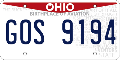 OH license plate GOS9194
