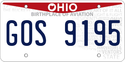OH license plate GOS9195