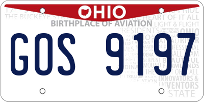 OH license plate GOS9197