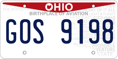 OH license plate GOS9198