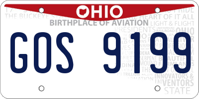 OH license plate GOS9199