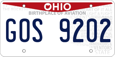 OH license plate GOS9202