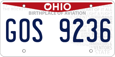 OH license plate GOS9236