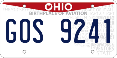 OH license plate GOS9241
