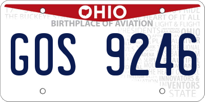 OH license plate GOS9246