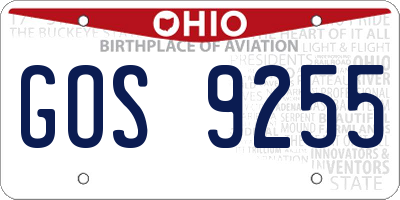 OH license plate GOS9255