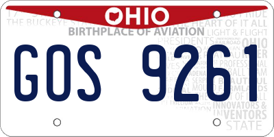 OH license plate GOS9261