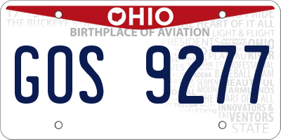OH license plate GOS9277