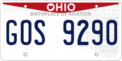 OH license plate GOS9290