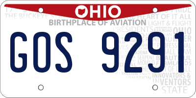 OH license plate GOS9291