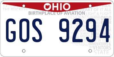 OH license plate GOS9294