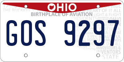 OH license plate GOS9297