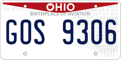 OH license plate GOS9306