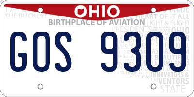 OH license plate GOS9309