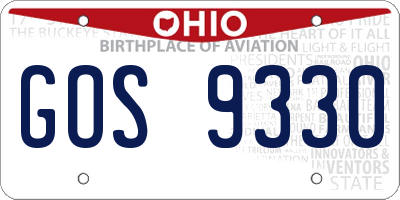 OH license plate GOS9330