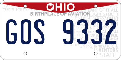 OH license plate GOS9332