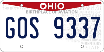 OH license plate GOS9337